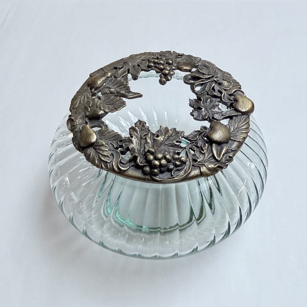 Vintage 1995 Rawcliffe Pewter Round Trinket Potpourri Jar PC2930 Made In USA